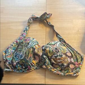 Kenneth Cole Multicolor Paisley Halter Bikini Top